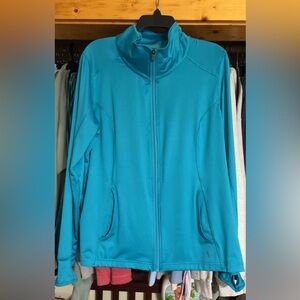 🧥 DANSKIN NOW TEAL SEMI-FITTED ZIP-UP LIGHT JACKET, SIZE XXL (18-20) 🧥